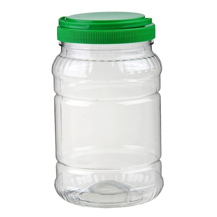 Банка для хранения продуктов, пластик, 2 л, цвет МИКС