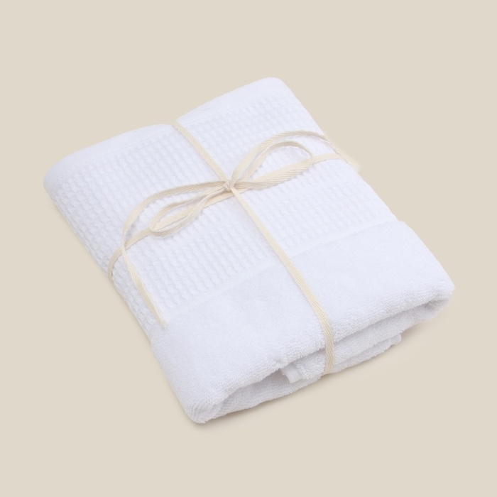 Полотенце махровое SL HOME: Waffle "Блан де Блан" 90х150 см, 100% хлопок, 490 г/м2