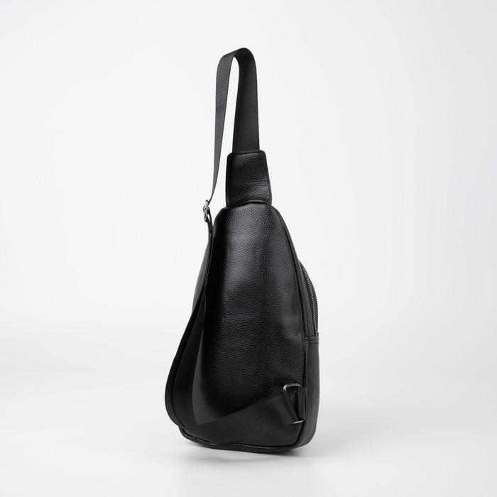 Сумка-слинг из искусственной кожи, цвет чёрный