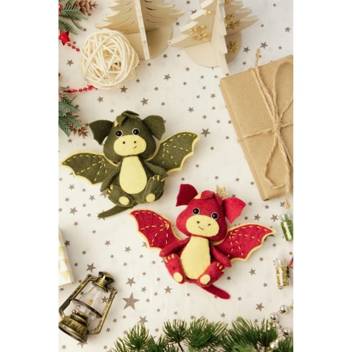 Набор для изготовления текстильной игрушки &laquo;Дракончик Боня и дракоша Ляля&raquo; рост &mdash; 12 см