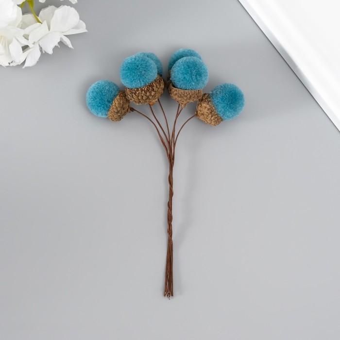 Цветы для декорирования Цветы для декорирования "Хлопчик" голубой 1 букет= 6 веточек d=2 см 11 см