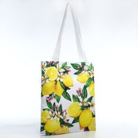 Сумка шопер &laquo;Лимоны&raquo; 35х0.5х40 см, отд без молнии, без подклада, белая