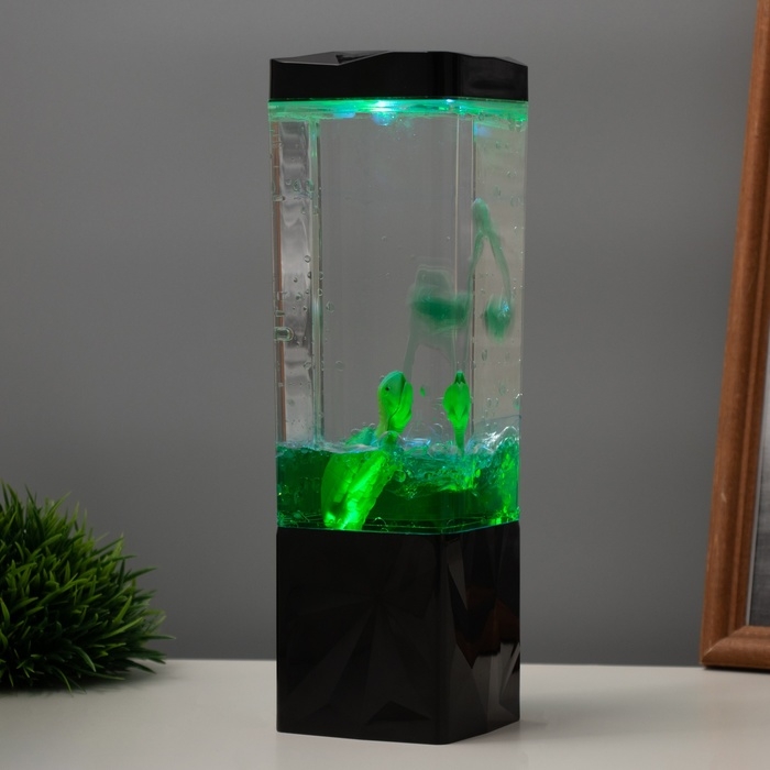 Лава лампа &laquo;Черепаха&raquo; LED 3хААА, USB зеленый 7х7х23см