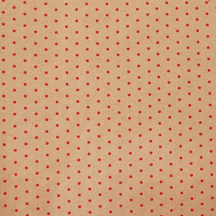 Бумага упаковочная крафт в рулоне «Горох красный», 0.68 х 7 м Бумага упаковочная крафт в рулоне «Горох красный», 0.68 х 7 м