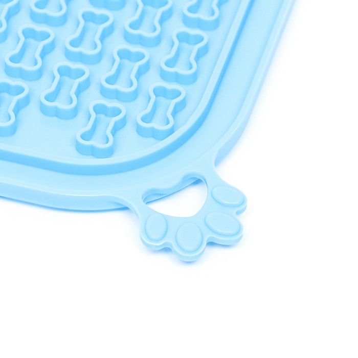 Коврик для лизания на присосках 18,5 х 18,5 см, силикон, голубой