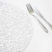 Набор салфеток сервировочных на стол Доляна &laquo;Паутинка&raquo;, d=38 см, 4 шт, цвет серебряный