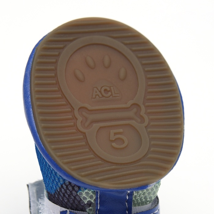 Ботинки для собак Ботинки для собак "Боец", набор 4 шт, размер 1 (подошва 4 х 3,2 см), камуфляж синий