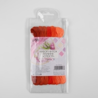 Набор ниток мулине, 8 &plusmn; 1 м, 7 шт, цвет оранжевый спектр