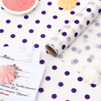 Бумага силиконизированная &laquo;Горох&raquo;, фиолетовый, для выпечки, 0,38 х 5 м