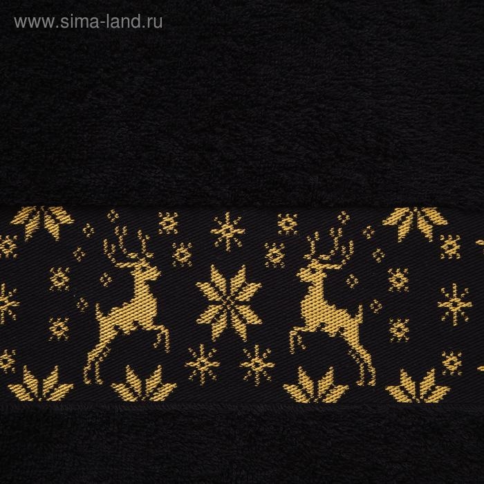 Полотенце махровое LoveLife &laquo;Олени&raquo;, 70х130 см, цвет чёрный