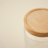 Банка стеклянная для хранения сыпучих продуктов SL Home &laquo;Валенсия&raquo;, 2 л, 12&times;20 см, с деревянной крышкой