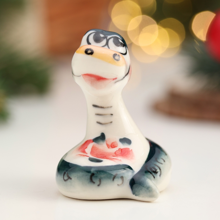 Новый год. Сувенир символ года Новый год. Сувенир символ года "Змей Вася", гжель, цвет, 5,5 см