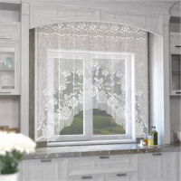 Тюль на кухню без шторной ленты, 170х160 см, цвет белый, 100% полиэстер Тюль на кухню без шторной ленты, 170х160 см, цвет белый, 100% полиэстер