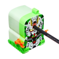 Точилка механическая с контейнером, Робот зеленый