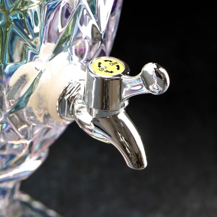 Диспенсер для напитков стеклянный &laquo;Сияние&raquo;, 3 л, 17&times;48 см, цвет перламутровый