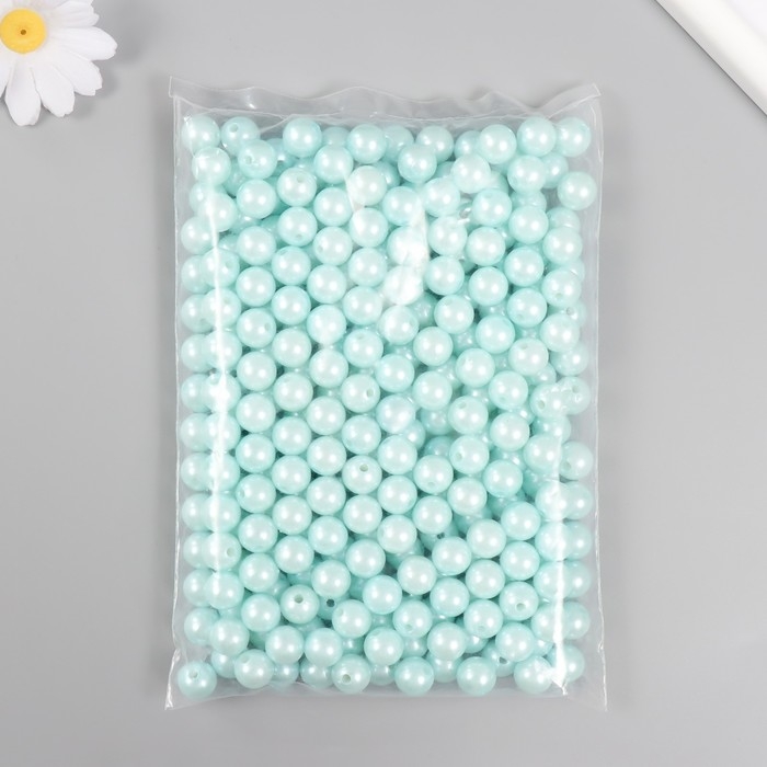 Набор бусин "Жемчуг" d 12 мм, 250 гр, светло- голубой