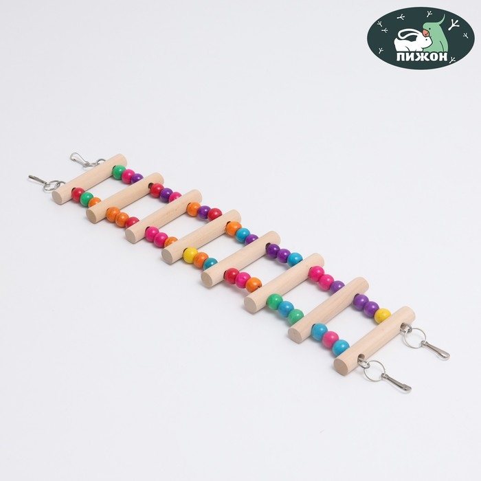 Игрушка для птиц Игрушка для птиц "Лесенка с бусинами", 43 см, микс цветов