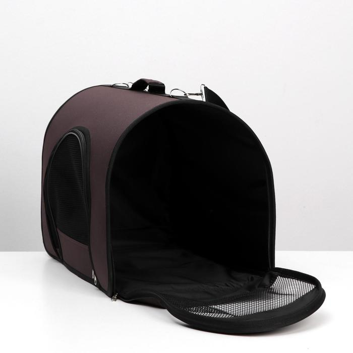 Сумка - переноска для животных, 2 входа, 49 х 30 х 35 см, коричневая Сумка - переноска для животных, 2 входа, 49 х 30 х 35 см, коричневая