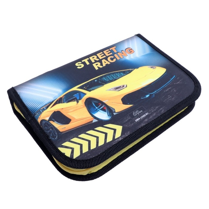 Пенал 3 секции, вкладка внутри, 140 х 210 х 40 мм, тканевый, Calligrata TOP Block Пенал 3 секции, вкладка внутри, 140 х 210 х 40 мм, тканевый, Calligrata TOP Block "Тачка желтая"