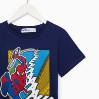 Футболка детская "Spidey" Человек-Паук, рост 110-116, синий Футболка детская "Spidey" Человек-Паук, рост 110-116, синий