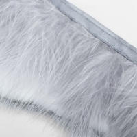 Тесьма с перьями марабу, 8-10 см, 5 &plusmn; 0,5 м, цвет серый