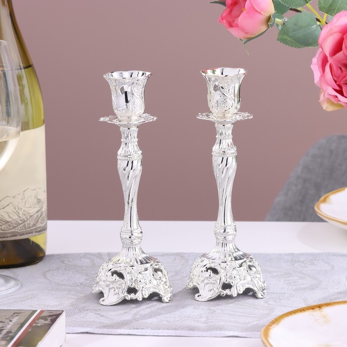 Набор из 2 подсвечников, 7 х 7 х 19 см Набор из 2 подсвечников, 7 х 7 х 19 см