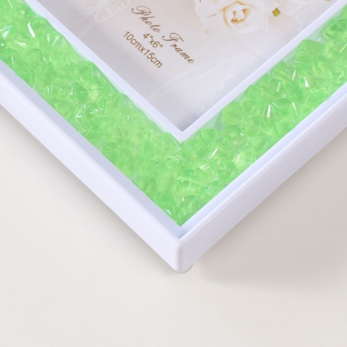 Фоторамка пластик 10х15 см Фоторамка пластик 10х15 см "Зелёные камешки" 2х14,7х19,7 см