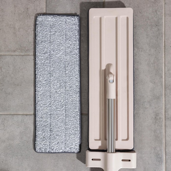 Швабра для мытья пола с вертикальным отжимом Доляна, 35×14×125 см, стальная ручка, микрофибра, дополнительная насадка Швабра для мытья пола с вертикальным отжимом Доляна, 35×14×125 см, стальная ручка, микрофибра, дополнительная насадка