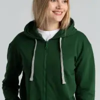 Толстовка с капюшоном на молнии Unit Siverga Heavy, темно-зеленая, размер S