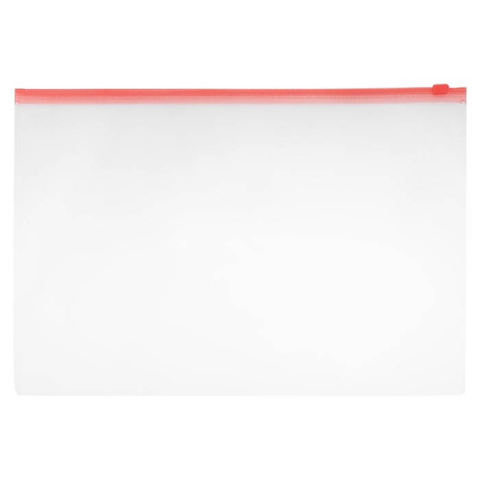 Набор папок-конверт на ZIP-молнии А4, 150 мкм, Calligrata, c цветной молнией, прозрачные, 10 штук, микс