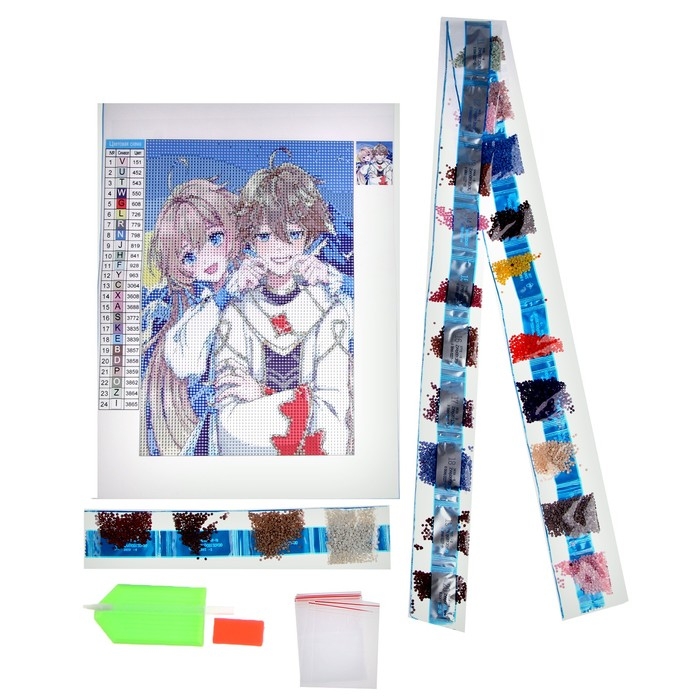 Алмазная мозаика с полным заполнением на холсте &laquo;Близнецы путешественники&raquo;&lrm;, 20 х 30 см