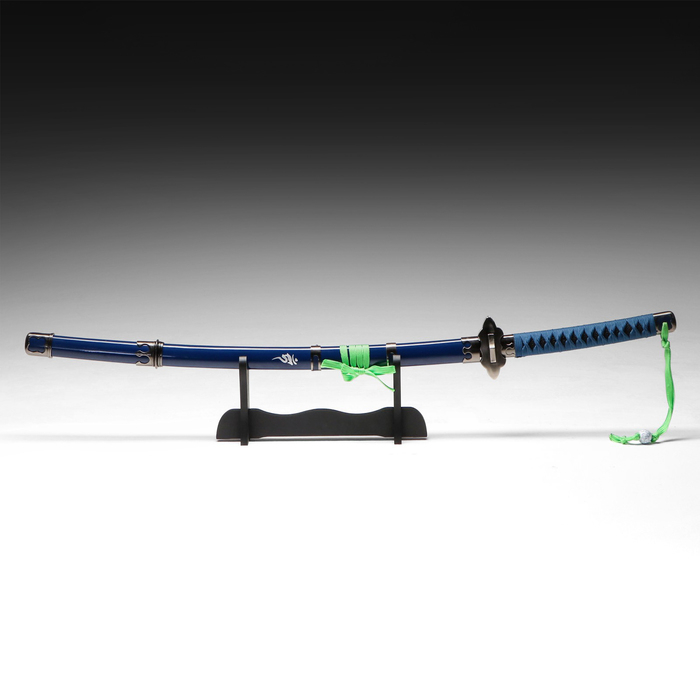 Сувенирное оружие Сувенирное оружие "Катана Рин" 106 см, клинок 68 см, синяя, на подставке
