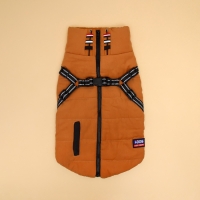 Куртка для собак  со шлейкой, размер р 2XL ( ДС 45 см, ОШ 40 см, ОГ 58 см), горчичная