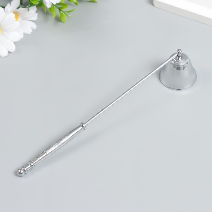 Инструмент для тушения свечей (гаситель) нержавеющая сталь "Колокольчик" серебро 3,7х22 см