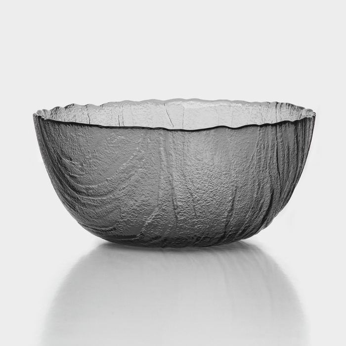 Салатник стеклянный &laquo;Вулкан&raquo;, d=13 см, цвет графит