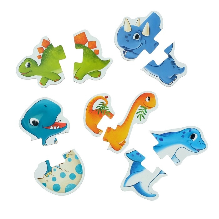 Макси-пазлы &laquo;Малыши-динозавры&raquo;, 5 пазлов, 10 деталей