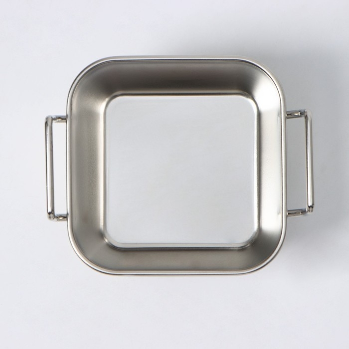 Противень из нержавеющей стали для подачи, 10×10×4,5 см, с ручками, цвет хромированный Противень из нержавеющей стали для подачи, 10×10×4,5 см, с ручками, цвет хромированный