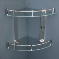 Полка угловая 2-х ярусная, 23&times;23,5&times;28 см, нержавеющая сталь