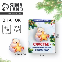 Значок новогодний &laquo;Новый год: Путеводная звезда&raquo;, 4,5 х 4,4 см