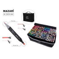 Маркеры для скетчинга двусторонние Mazari Fantasia, 240 цветов, (2 маркера-блендера) Маркеры для скетчинга двусторонние Mazari Fantasia, 240 цветов, (2 маркера-блендера)