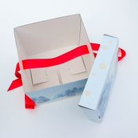 Новый год. Подарочная коробка Новогодняя Коробка крышка-дно "Мечта" с атласной лентой 17 х 17 х 17 см. Новый год. Подарочная коробка Новогодняя Коробка крышка-дно "Мечта" с атласной лентой 17 х 17 х 17 см.