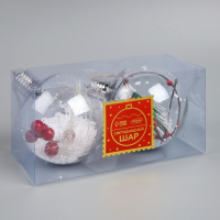 Набор ёлочных шаров «Веточки и шишки» 2 шт., батарейки, 5 LED, свечение белое Набор ёлочных шаров «Веточки и шишки» 2 шт., батарейки, 5 LED, свечение белое