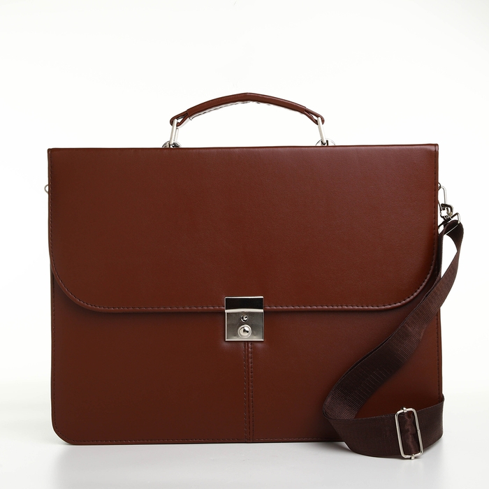 Сумка мужская деловая на клапане, цвет коричневый Сумка мужская деловая на клапане, цвет коричневый