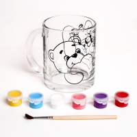 Кружка для росписи красками «Мишка с зайкой» Кружка для росписи красками «Мишка с зайкой»