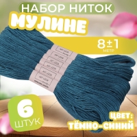 Набор ниток мулине №3842, 8 &plusmn; 1 м, 6 шт, цвет тёмно-синий