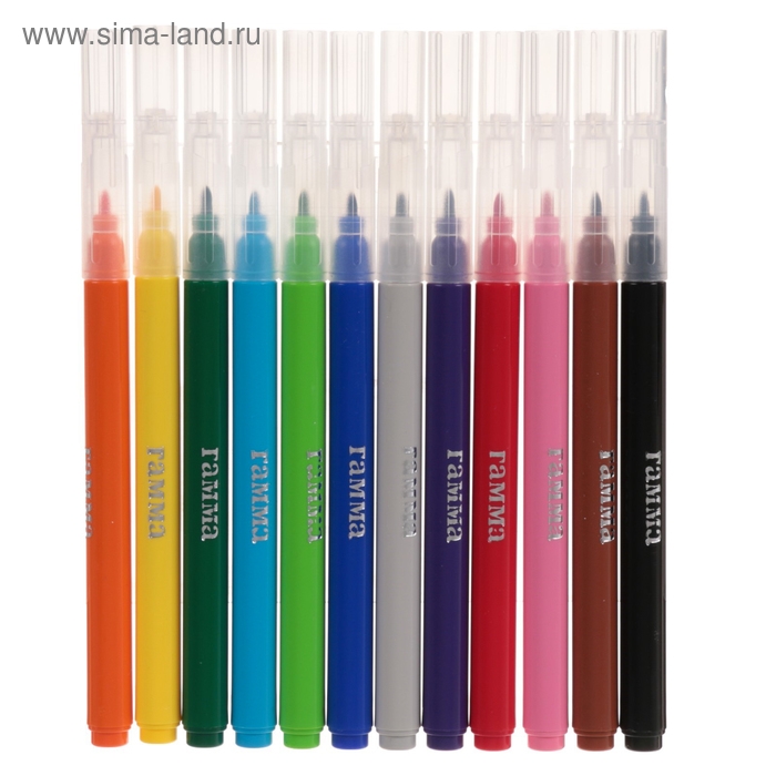 Фломастеры 12 цветов Гамма "Классические", смываемые, картонная упаковка, европодвес 180319_11