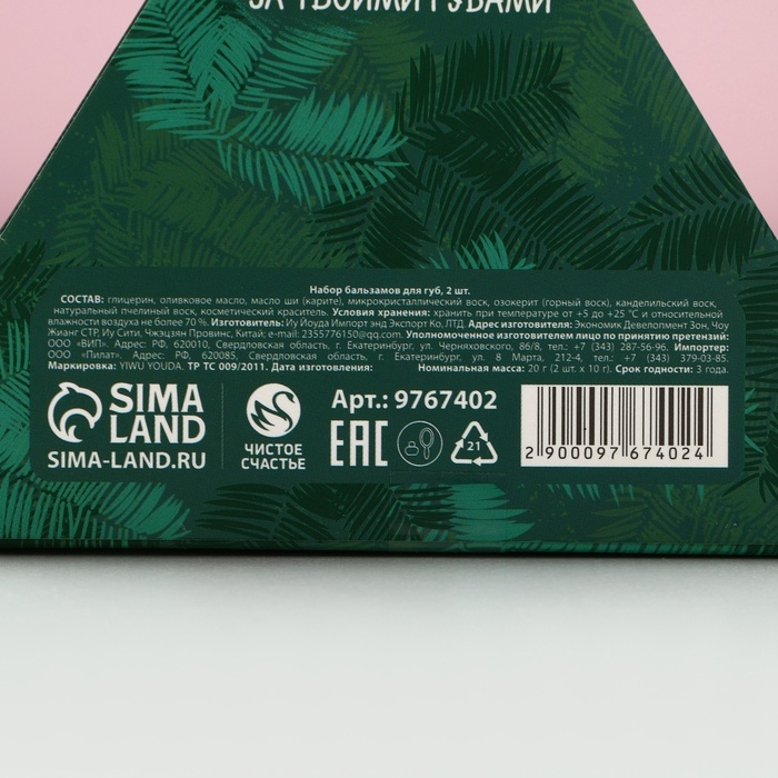 Подарочный набор косметики &laquo;Время чудес&raquo;, бальзам для губ, 2 х 10 г, Новый Год