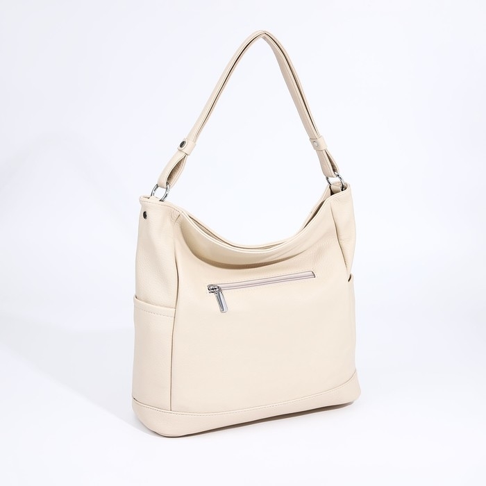 Сумка-тоут на молнии, 3 наружных кармана, цвет бежевый Сумка-тоут на молнии, 3 наружных кармана, цвет бежевый