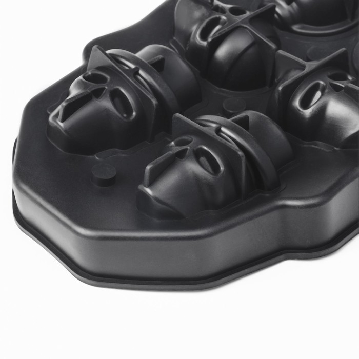 Форма для льда Доляна «Черепа», силикон, 6 ячеек, 18×12×3,5 см, цвет чёрный Форма для льда Доляна «Черепа», силикон, 6 ячеек, 18×12×3,5 см, цвет чёрный