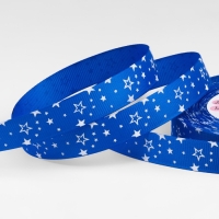 Лента репсовая &laquo;Звёздочки&raquo;, 15 мм, 23 &plusmn; 1 м, цвет синий